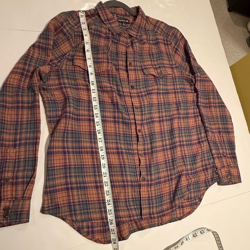 Toad&Co Orange and Blue Plaid Shirt - Picture 7 of 10